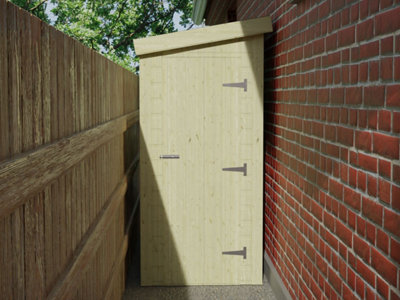 Narrow Alleyway Shed, 2.1m x 1.2m, single door