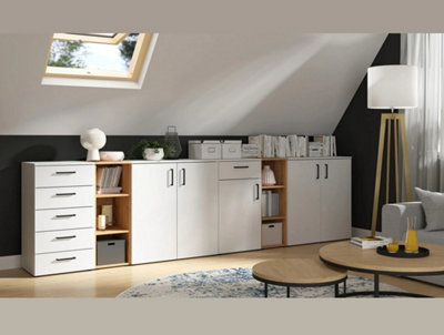 Narrow Cabinet Small Storage Drawer Unit Slim White Space Saving ...