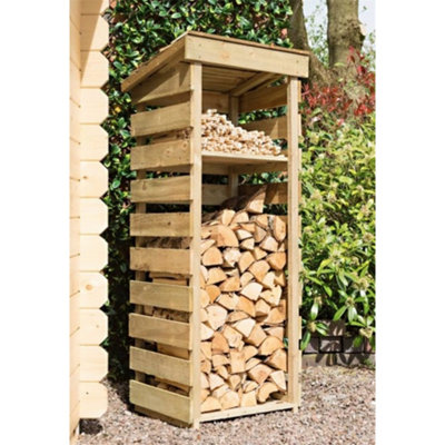 Narrow Pressure Treated Log Store (2ft x 1.8ft)