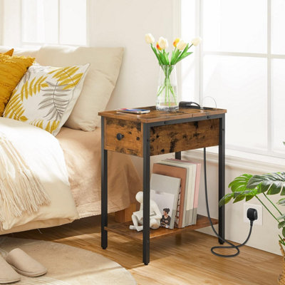 Narrow bedside deals table night stand