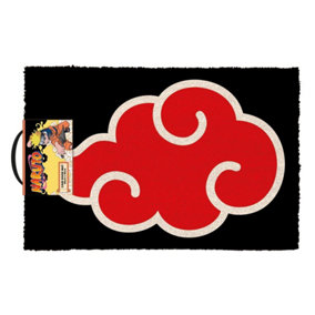 Naruto Akatsuki Symbol Coir Akatsuki Symbol Door Mat Black/Red (60cm x 40cm)