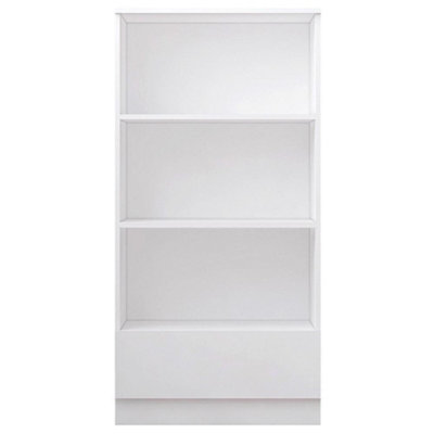 Narvik 3 tier bookcase with drawer in Matt White | DIY at B&Q