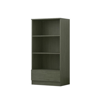 Narvik 3 tier bookcase with drawer in Rustic Oak