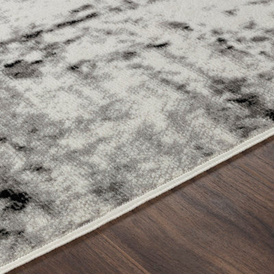 NATALIA Abstract Modern Marble Light Grey Area Rug 130 x 170 cm