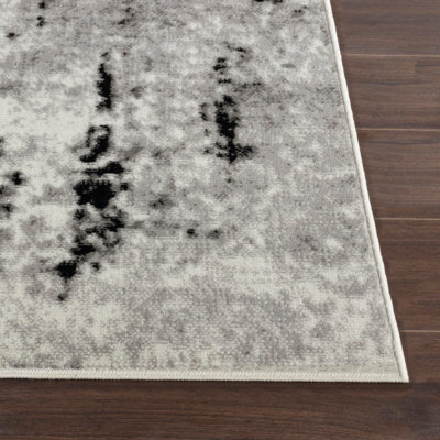 NATALIA Abstract Modern Marble Light Grey Area Rug 130 x 170 cm