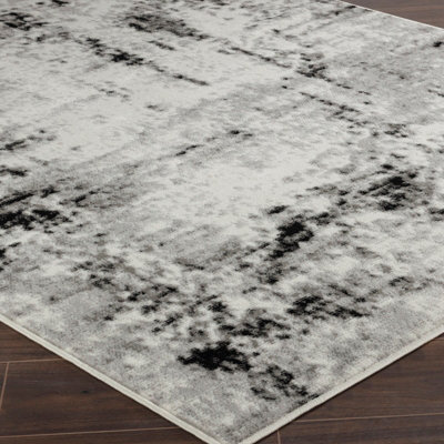 NATALIA Abstract Modern Marble Light Grey Area Rug 130 x 170 cm