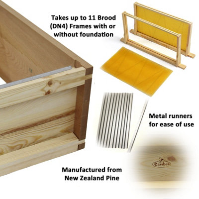 National Bee Hive Pine Brood Box New Beekeeping Beehive - 3