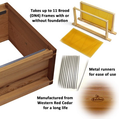 National Beehive Brood Box in cedar - 4
