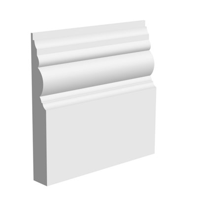 National Skirting Anglo MDF Skirting Board - 250mm x 25mm x 4200mm, Primed, No Rebate