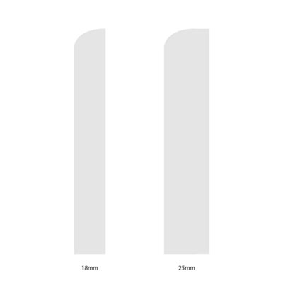 National Skirting Bullnose I MDF Skirting Board - 300mm x 25mm x 3040mm, Primed, No Rebate