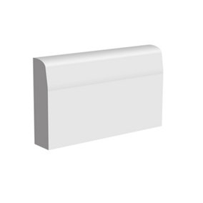 National Skirting Chamfered Bullnose I MDF Architrave - 70mm x 25mm x 3040mm, Primed, No Rebate