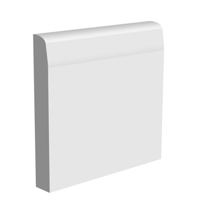 National Skirting Chamfered Bullnose I MDF Skirting Board - 220mm x 18mm x 3040mm, Primed, No Rebate