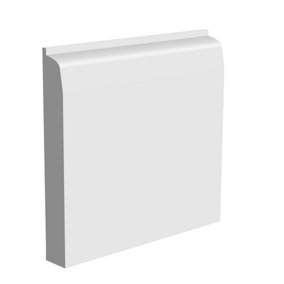 National Skirting Chamfered Bullnose MDF Skirting Board - 250mm x 25mm x 4200mm, Primed, No Rebate