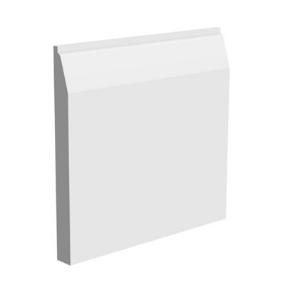 National Skirting Chamfered MDF Skirting Board - 120mm x 25mm x 3040mm, Primed, No Rebate