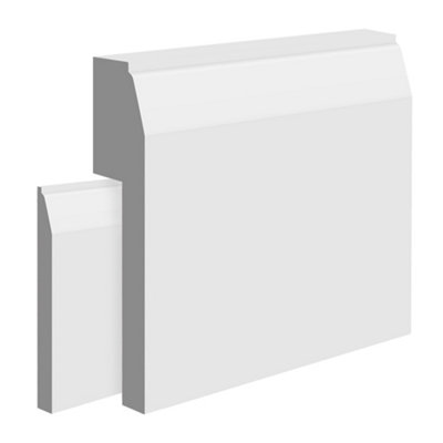 National Skirting Chamfered MDF Skirting Board Cover - 140mm x 25mm 3040mm Primed (To Cover 90mm Existing Skirting)