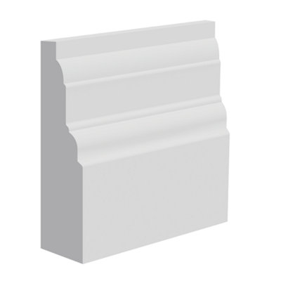 National Skirting Conwy MDF Skirting Board - 300mm x 25mm x 4200mm, Primed