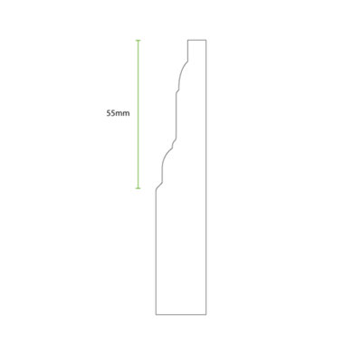 National Skirting Conwy MDF Skirting Board - 300mm x 25mm x 4200mm, Primed