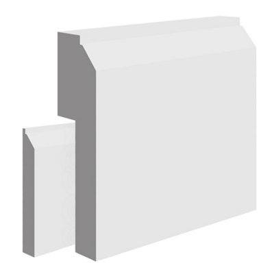 National Skirting Edge I MDF Skirting Board Cover - 110mm x 25mm 3040mm Primed (To Cover 80mm Existing Skirting)