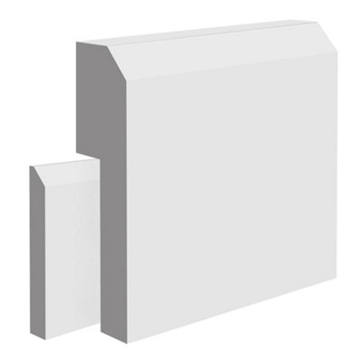 National Skirting Edge II MDF Skirting Board Cover - 110mm x 25mm 3040mm Primed (To Cover 80mm Existing Skirting)