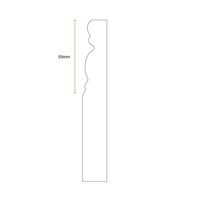 National Skirting Georgian MDF Skirting Board - 300mm x 25mm x 4200mm, Primed