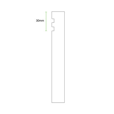 National Skirting Groove II MDF Skirting Board - 300mm x 18mm x 3040mm, Primed, No Rebate