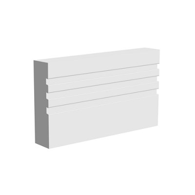 National Skirting Groove III MDF Architrave - 95mm x 25mm x 4200mm, Primed, No Rebate