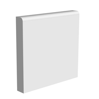 National Skirting Half Bullnose MDF Skirting Board - 120mm x 25mm x 4200mm, Primed, No Rebate