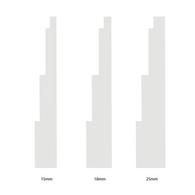 National Skirting High Stepped II MDF Skirting Board - 300mm x 25mm x 4200mm, Primed