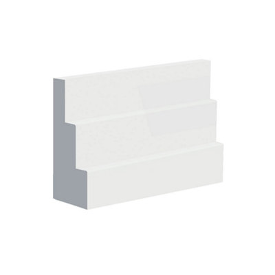 National Skirting High Stepped MDF Architrave - 70mm x 18mm x 4200mm Primed, No Rebate