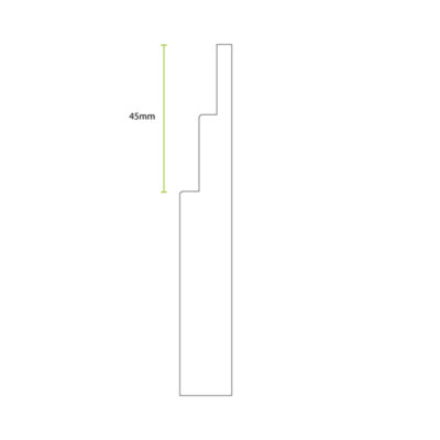 National Skirting High Stepped MDF Skirting Board - 300mm x 18mm x 3040mm Primed, No Rebate