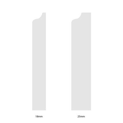 National Skirting Jive MDF Skirting Board - 300mm x 25mm x 4200mm, Primed, No Rebate