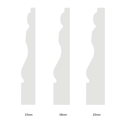 National Skirting Kensington MDF Skirting Board - 300mm x 18mm x 4200mm, Primed