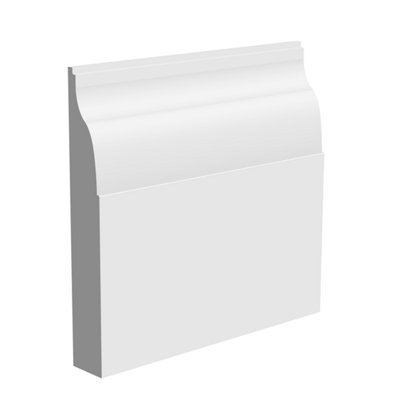 National Skirting Lambs Tongue MDF Skirting Board - 120mm x 25mm x 4200mm, Primed, No Rebate