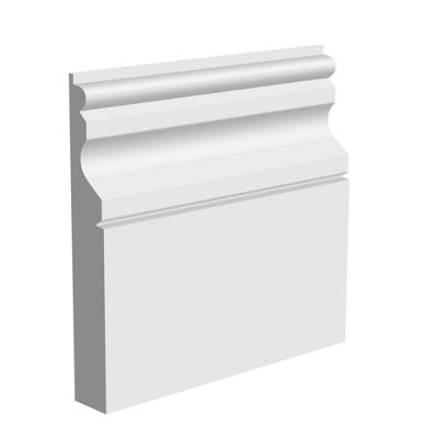 National Skirting Ogee MDF Skirting Board - 120mm x 18mm x 3040mm, Primed, No Rebate