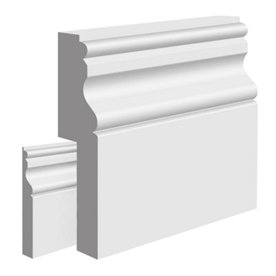 National Skirting Ogee MDF Skirting Board Cover - 150mm x 25mm 3040mm Primed (To Cover 80mm Existing Skirting)