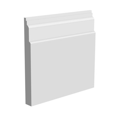 National Skirting Oslo MDF Skirting Board  - 120mm x 18mm x 3040mm, Primed, No Rebate