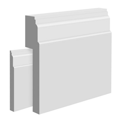 National Skirting Oslo MDF Skirting Board Cover - 140mm x 25mm 3040mm Primed (To Cover 90mm Existing Skirting)