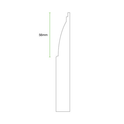 National Skirting Ovolo MDF Skirting Board  - 400mm x 18mm x 4200mm, Primed, No Rebate