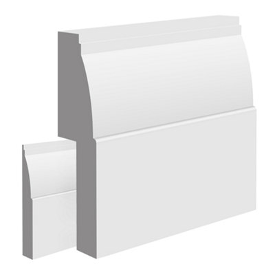 National Skirting Ovolo MDF Skirting Board Cover - 150mm x 25mm 3040mm Primed (To Cover 80mm Existing Skirting)