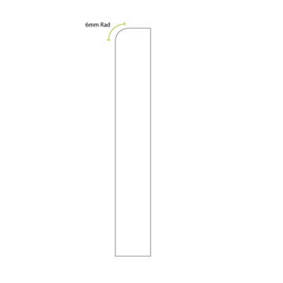 National Skirting Pencil Round II (6mm Rad) MDF Skirting Board - 300mm x 18mm x 4200mm, Primed