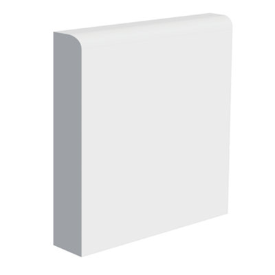 National Skirting Pencil Round II (6mm Rad) MDF Skirting Board - 300mm x 18mm x 4200mm, Primed