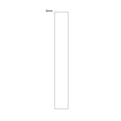 National Skirting Pencil Round MDF Skirting Board  - 350mm x 25mm x 4200mm, Primed, No Rebate