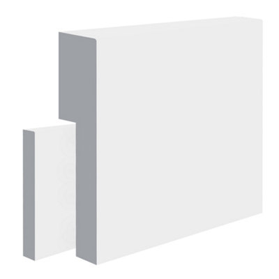 National Skirting Pencil Round MDF Skirting Board Cover - 100mm x 25mm 3040mm Primed (To Cover 80mm Existing Skirting)