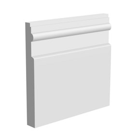 National Skirting Reed I MDF Skirting Board - 120mm x 25mm x 3040mm, Primed, No Rebate