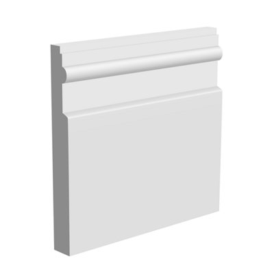 National Skirting Reed I MDF Skirting Board - 400mm x 25mm x 3040mm, Primed, No Rebate