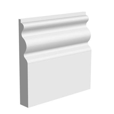 National Skirting Regency MDF Skirting Board - 120mm x 25mm x 3040mm, Primed, No Rebate