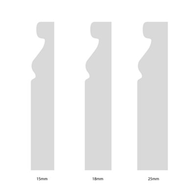 National Skirting Rounded Top Ogee MDF Skirting Board - 300mm x 18mm x 3040mm, Primed