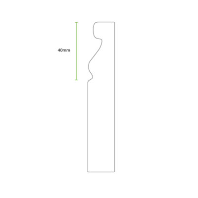 National Skirting Rounded Top Ogee MDF Skirting Board - 300mm x 18mm x 3040mm, Primed