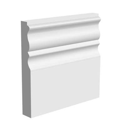 National Skirting Stockholm MDF Skirting Board - 120mm x 18mm x 3040mm, Primed, No Rebate