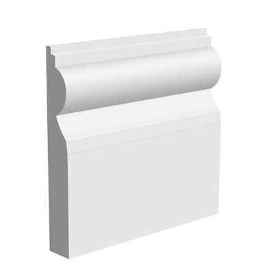 National Skirting Torus MDF Skirting Board - 140mm x 25mm x 4200mm, Primed, No Rebate